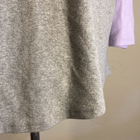 Women’s shirt/top Lavender/gray jersey shirt sleeves rounded collar very soft - Picture 4 of 13